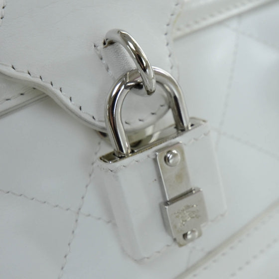Burberry Leather Quilted Large Manor Tote White 8 of 12