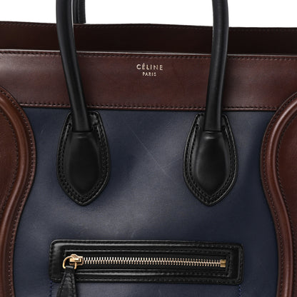 Celine Smooth Calfskin Mini Tri-Color Luggage Navy 7 of 9