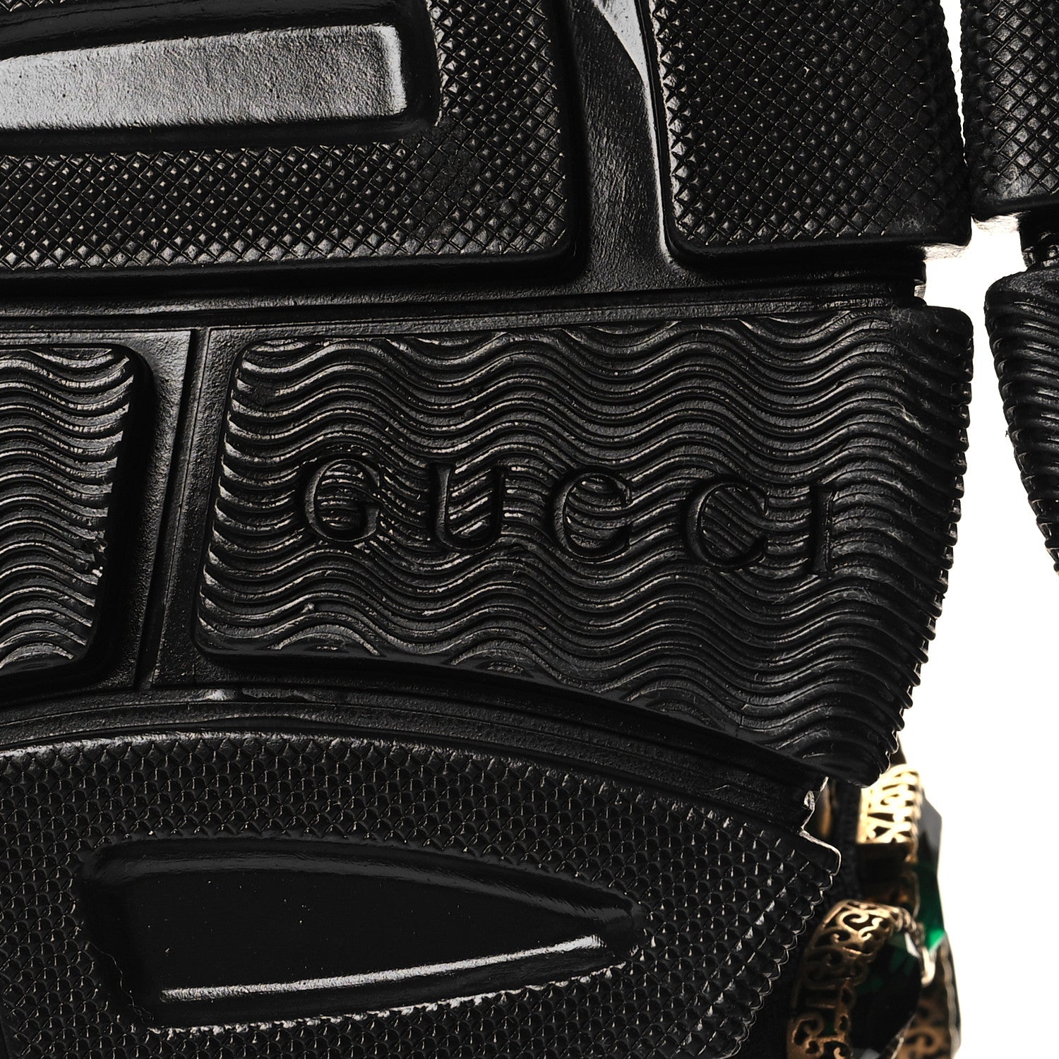 Gucci X SEGA Mesh Suede Calfskin Removable Crystals Womens Flashtrek Sneakers 37 Black Silver 6 of 7