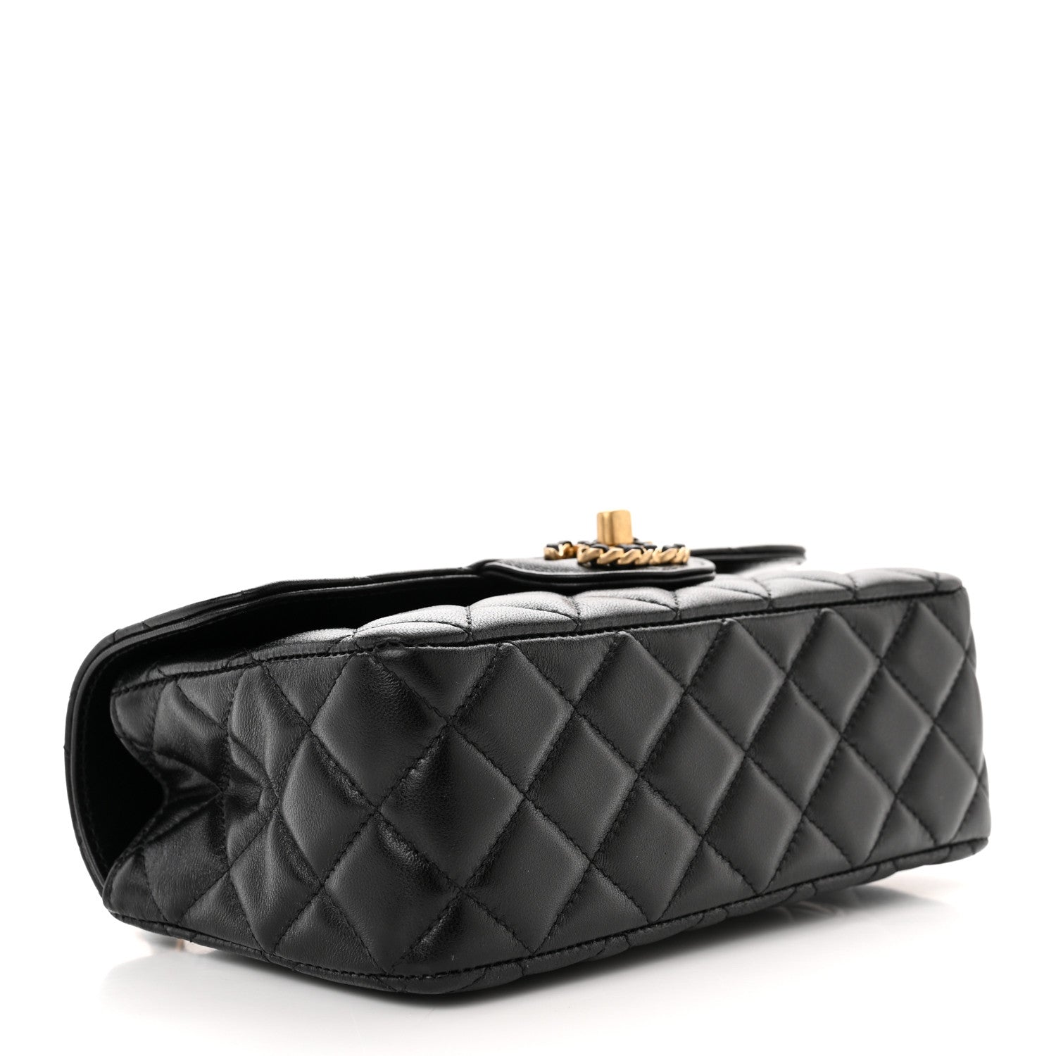 Chanel Lambskin Quilted Mini Strass On Top Flap Black 4 of 11