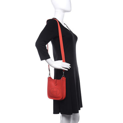 Hermes Taurillon Clemence Evelyne TPM Rouge De Coeur 2 of 11