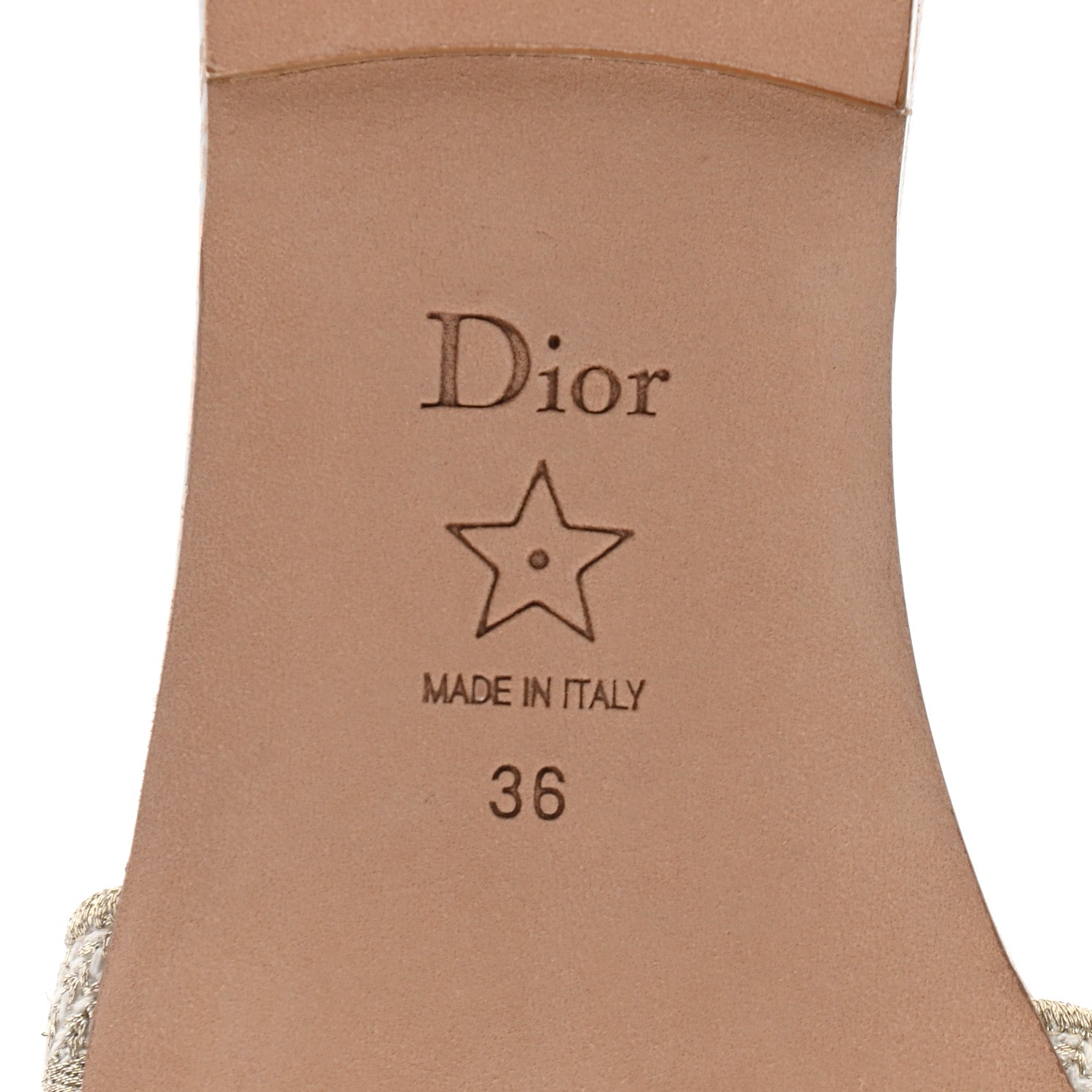 Christian Dior Metallic Canvas Embroidered Dway Mules Slide Sandals 36 Gold 6 of 8