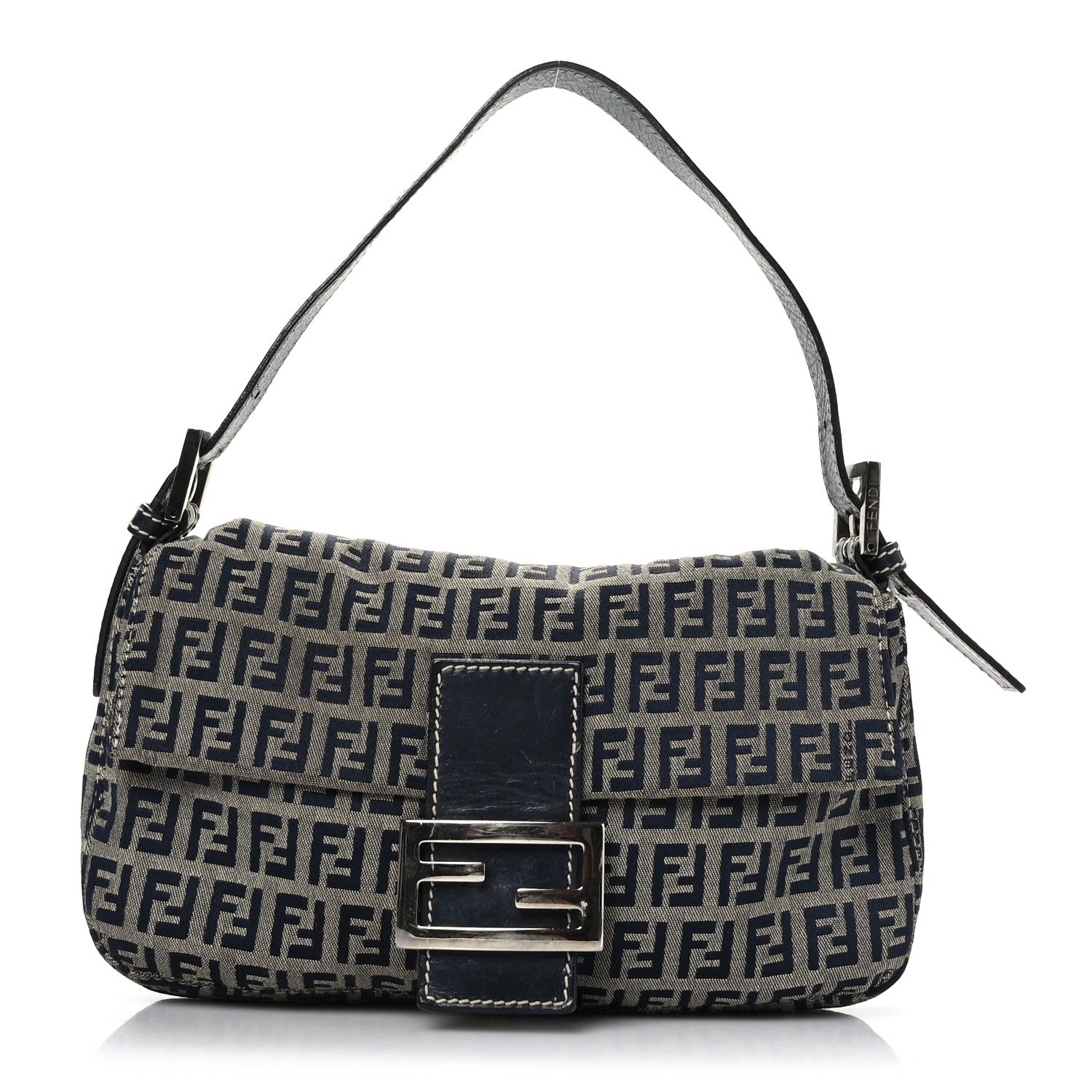 Fendi Zucchino Baguette Navy 1 of 9