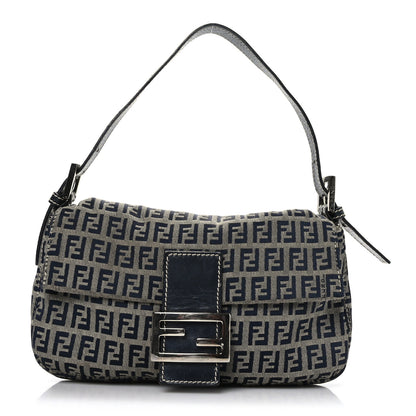 Fendi Zucchino Baguette Navy 1 of 9