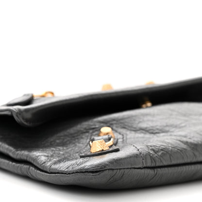 Balenciaga Agneau Giant 12 Gold Hardware Envelope Strap Clutch Gris Fossile 10 of 11