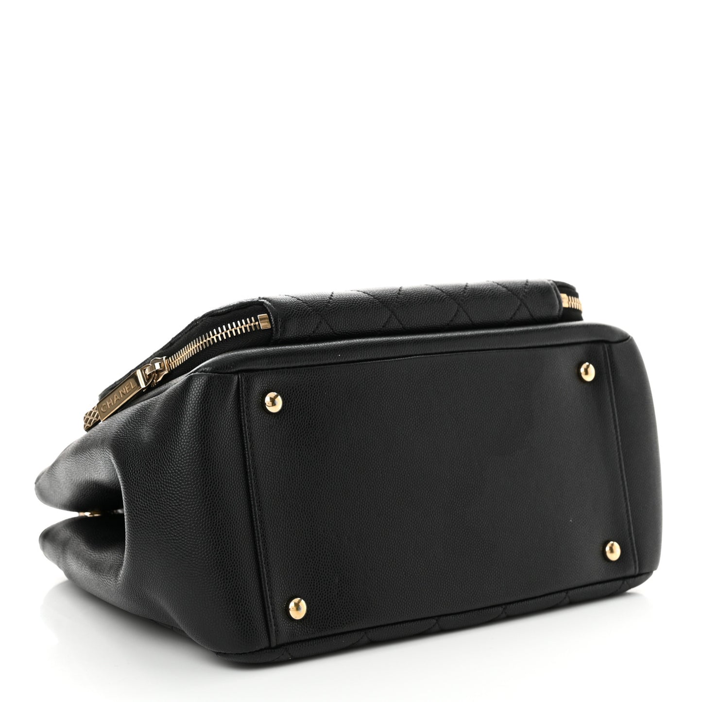 Caviar Quilted Small Business Affinity Shopping Bag Black
