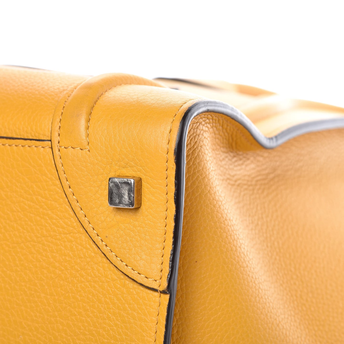 Drummed Calfskin Mini Luggage Ocre