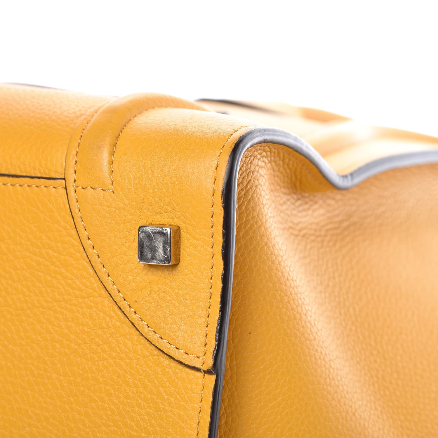 Celine Drummed Calfskin Mini Luggage Ocre 13 of 23