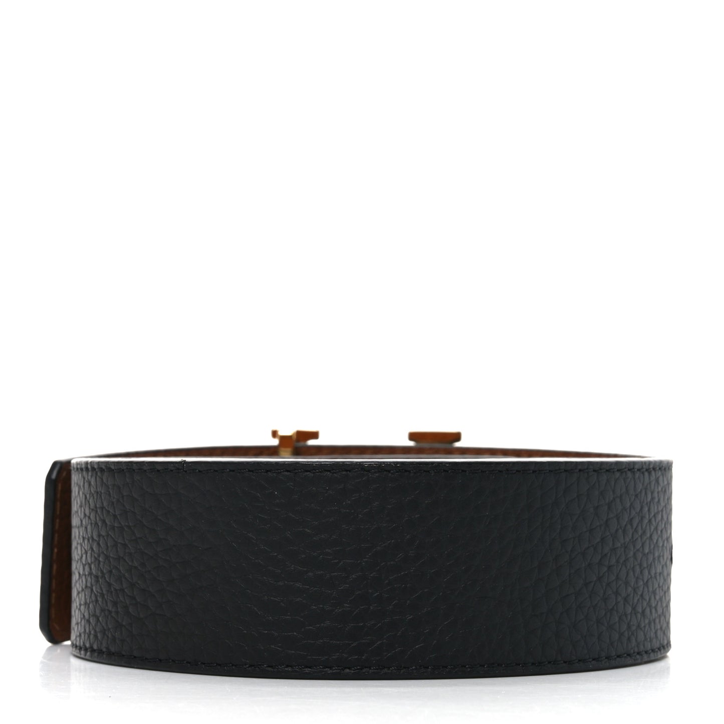 Taurillon Calfskin 30mm LV Initiales Reversible Belt 95 38 Black Brown