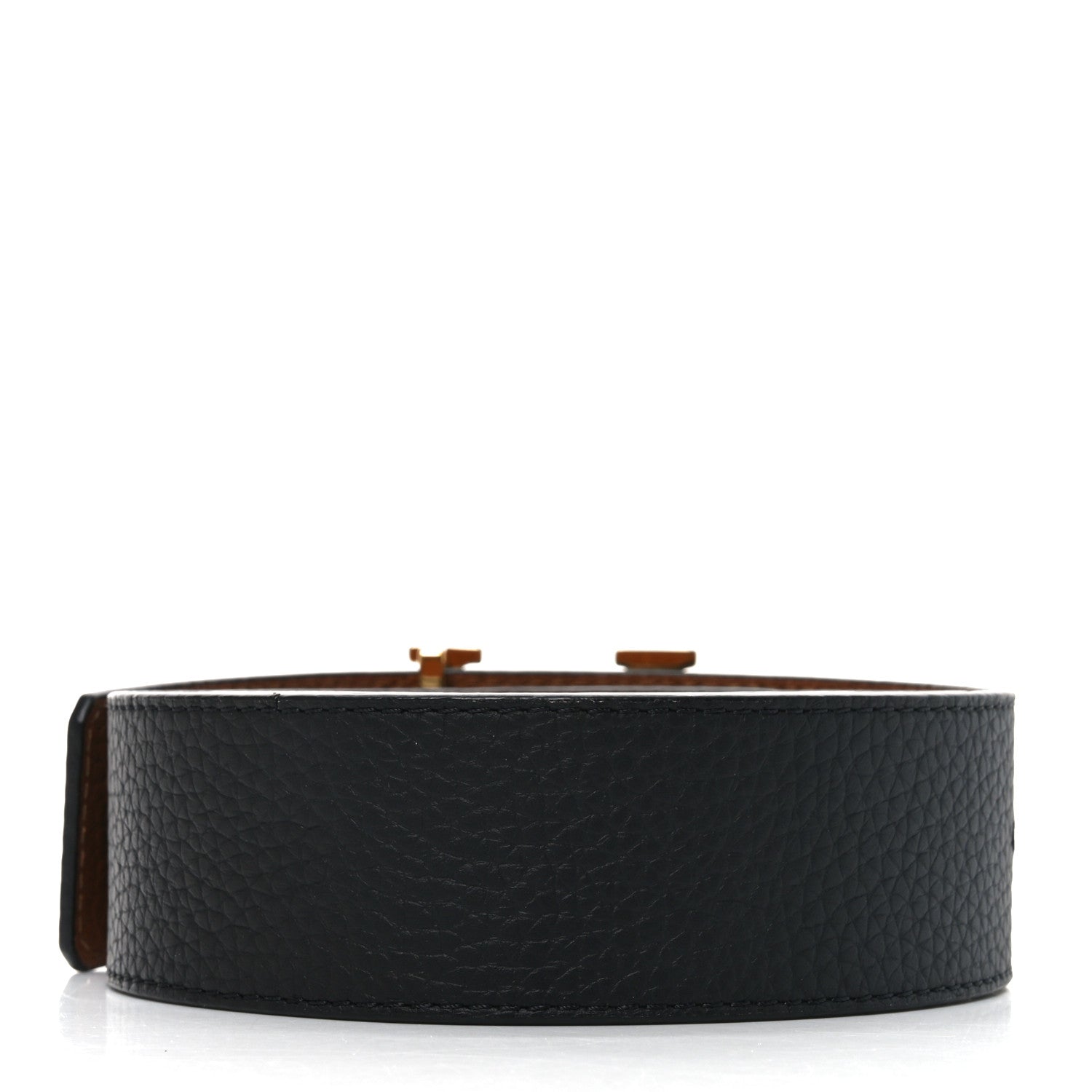 Louis Vuitton Taurillon Calfskin 30mm LV Initiales Reversible Belt 95 38 Black Brown 2 of 3