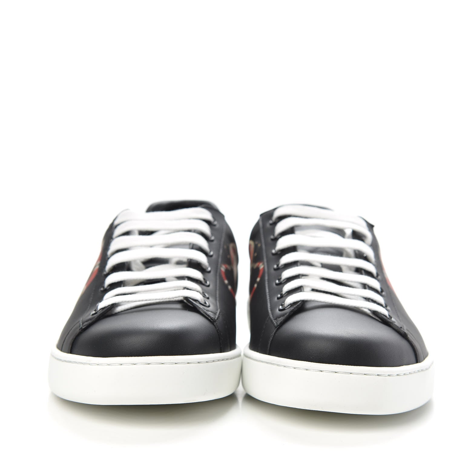 Gucci Calfskin Kingsnake Mens Ace Sneakers 9.5 Black Multicolor 2 of 9