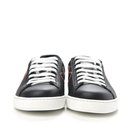 Gucci Calfskin Kingsnake Mens Ace Sneakers 9.5 Black Multicolor 2 of 9