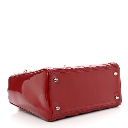 Christian Dior Patent Cannage Medium Lady Dior Red 4 of 16