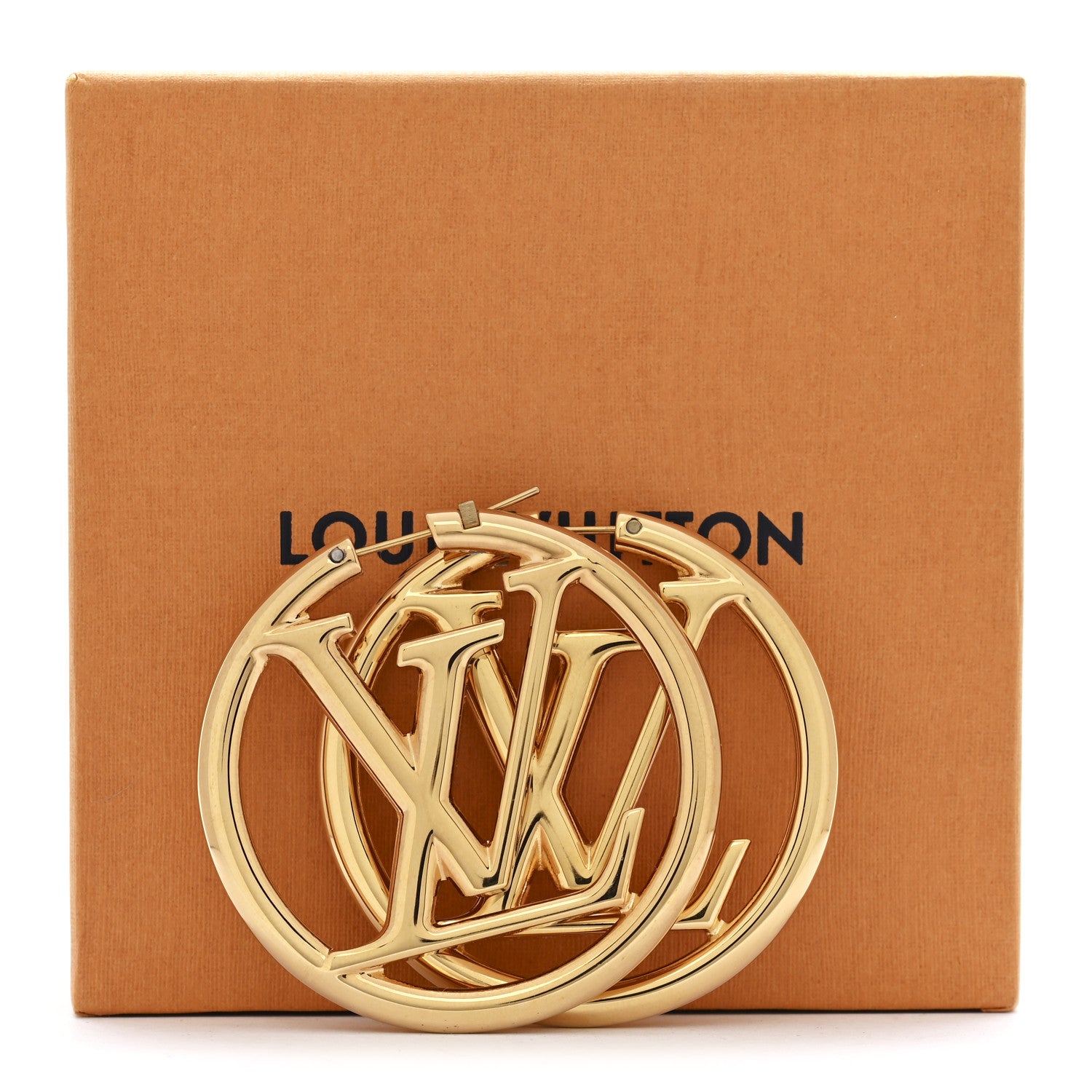 Louis Vuitton Metal Louise Hoop Earrings Gold 5 of 5