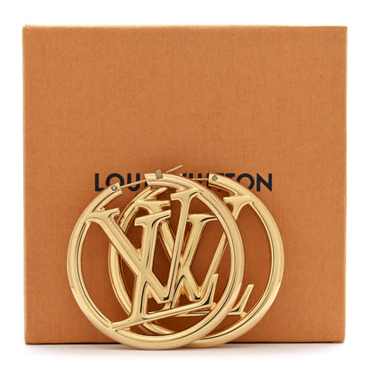 Louis Vuitton Metal Louise Hoop Earrings Gold 5 of 5