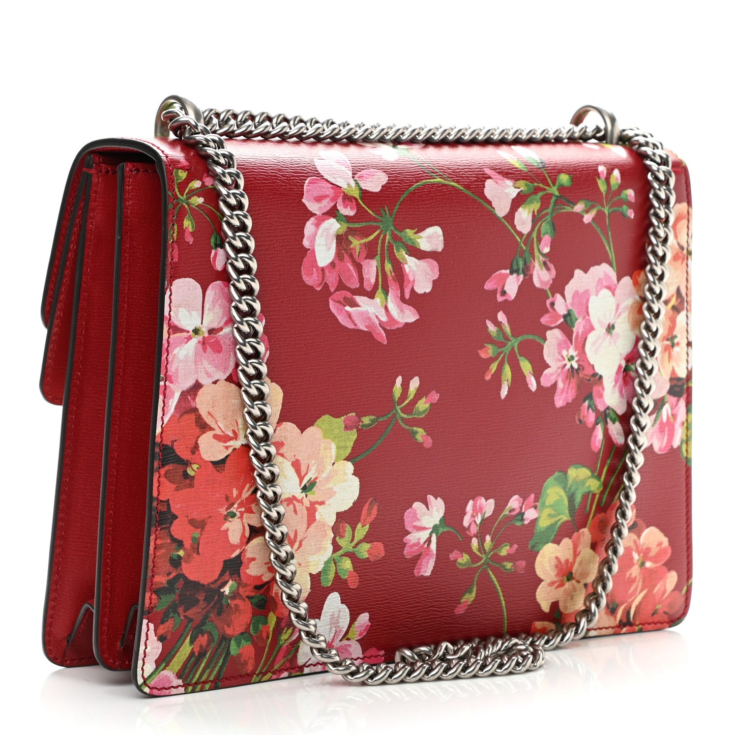 Calfskin Blooms Print Medium Dionysus Shoulder Bag Romantic Cherry Multicolor