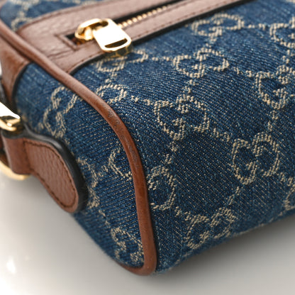 Gucci New Denim GG Monogram Dollar Calfskin Mini Ophidia Shoulder Bag Blue Tea Cuir Epilog 8 of 9