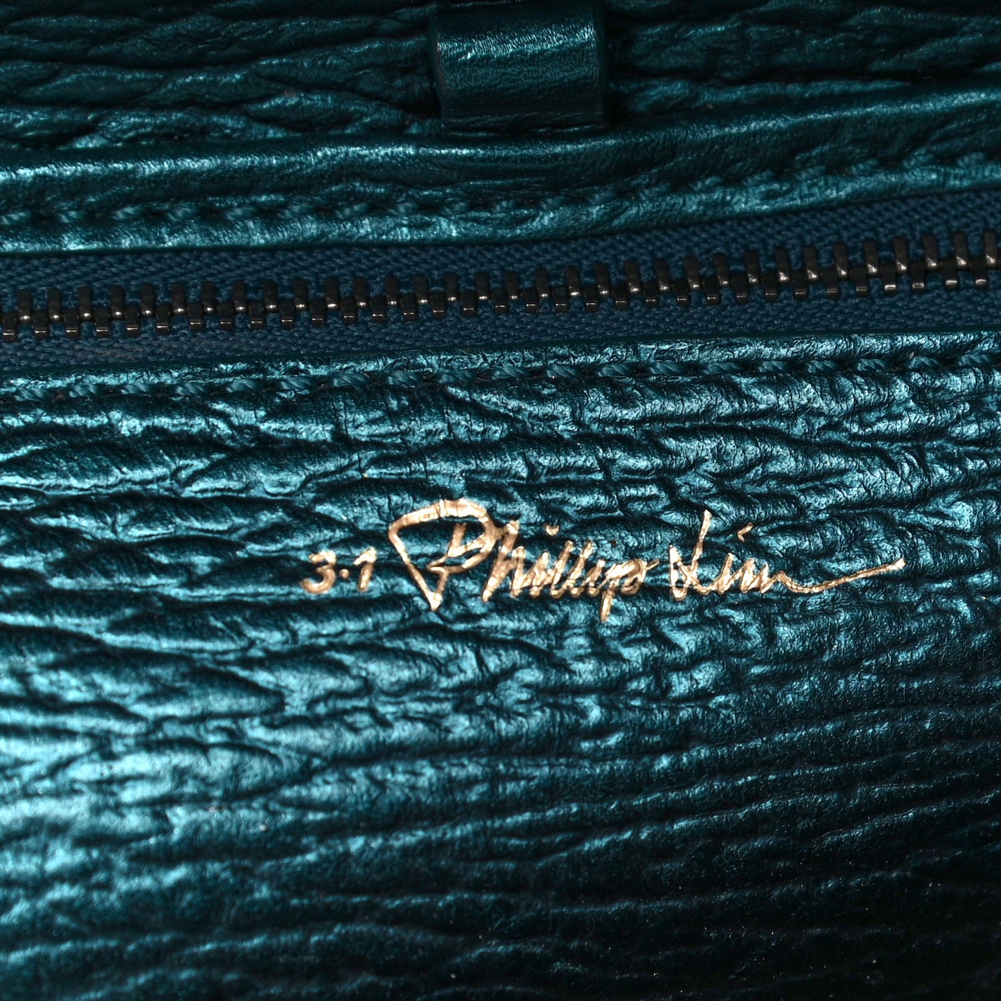 Metallic Textured Calfskin Mini Pashli Satchel Turquoise
