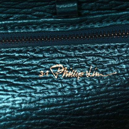 3.1 Phillip Lim Metallic Textured Calfskin Mini Pashli Satchel Turquoise 6 of 13