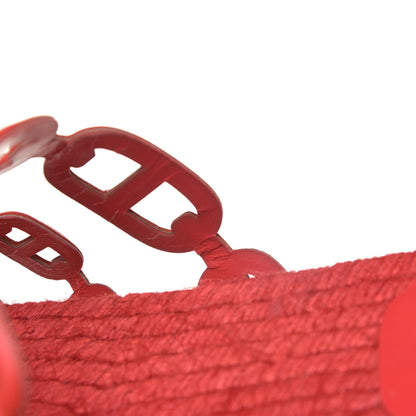 Hermes Nappa Ancone Espadrille Sandals 37 Rouge Bali 8 of 9
