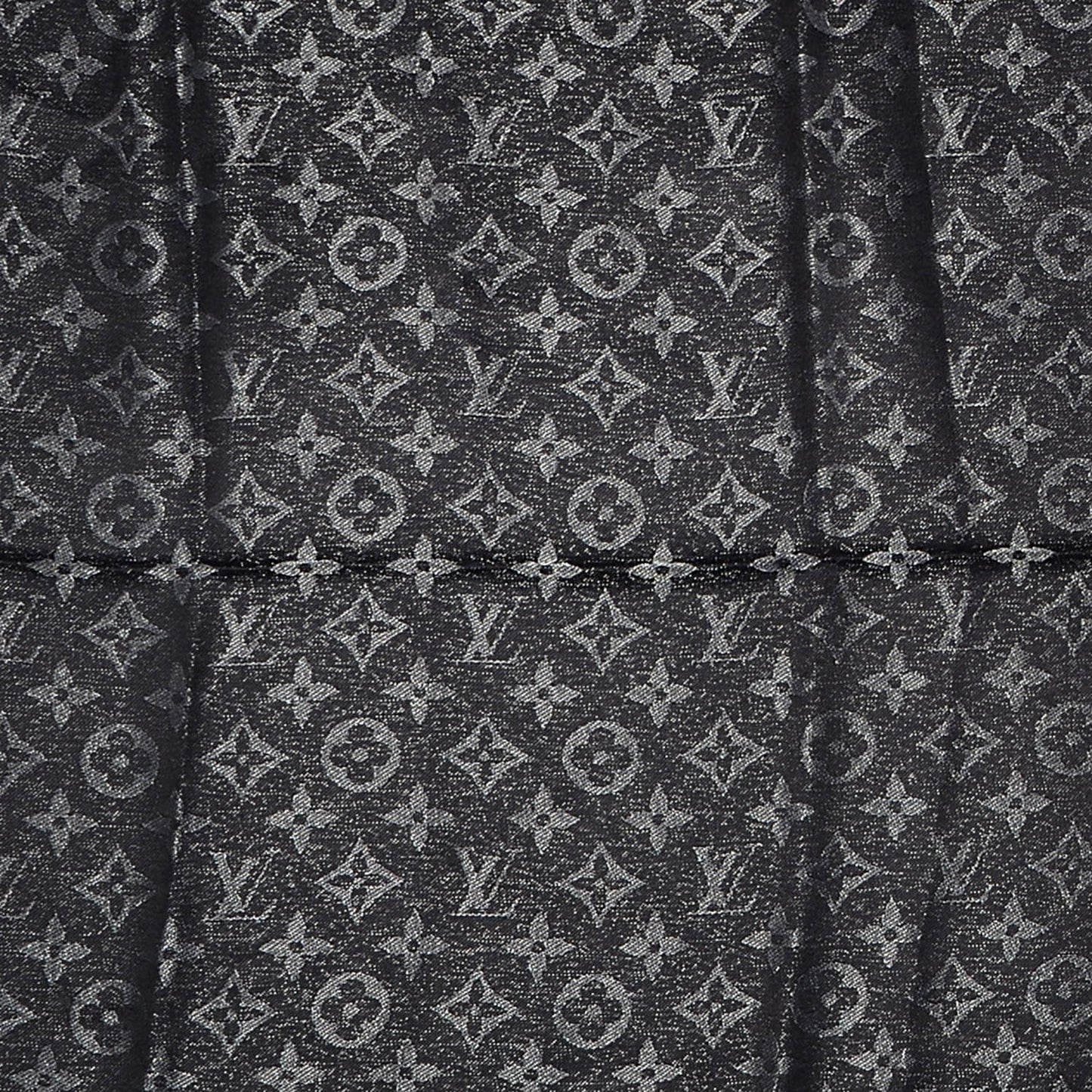 Silk Lurex Wool Monogram Shine Shawl Black