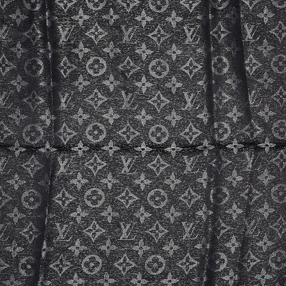 Louis Vuitton Silk Lurex Wool Monogram Shine Shawl Black 1 of 5