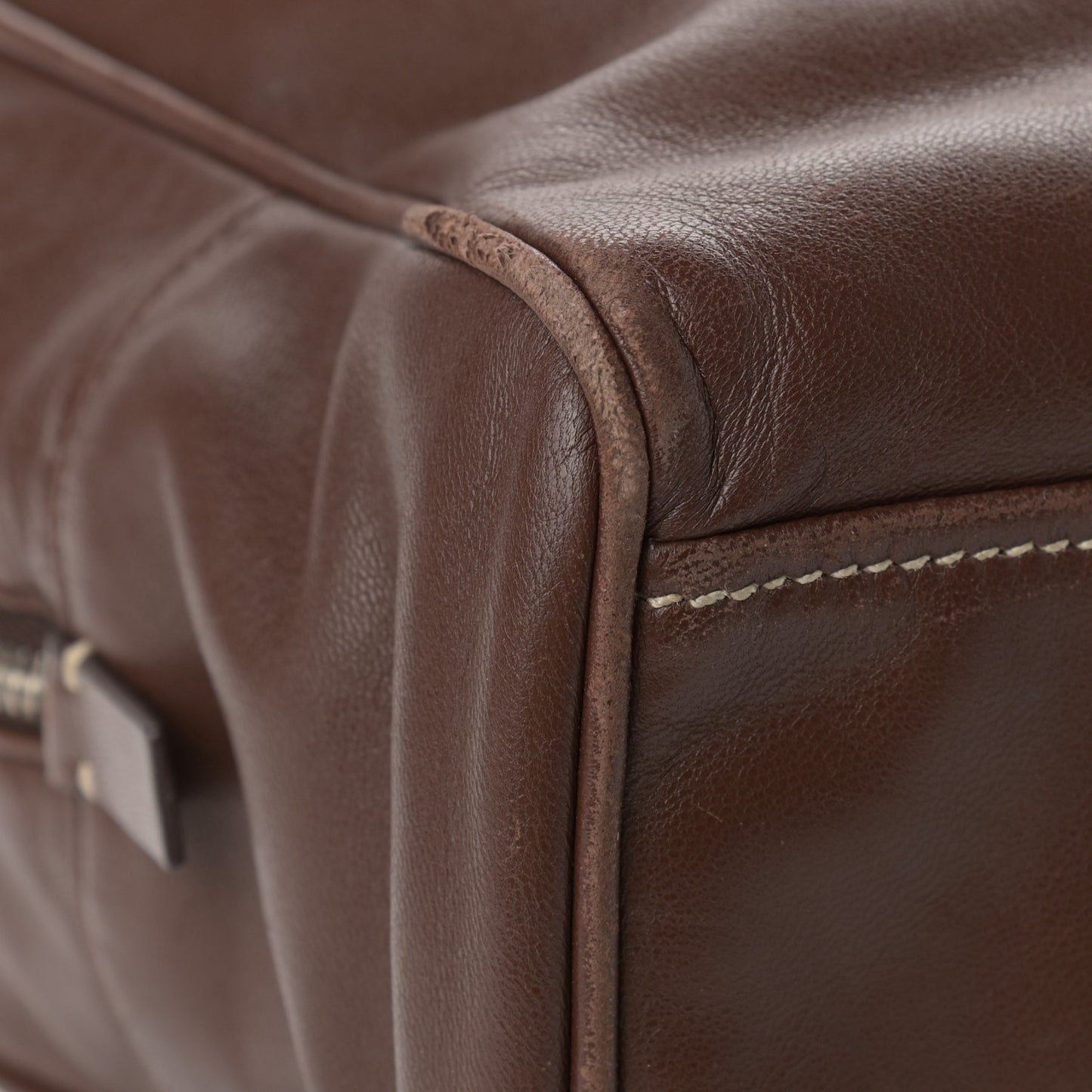 Soft Calfskin Satchel Brown