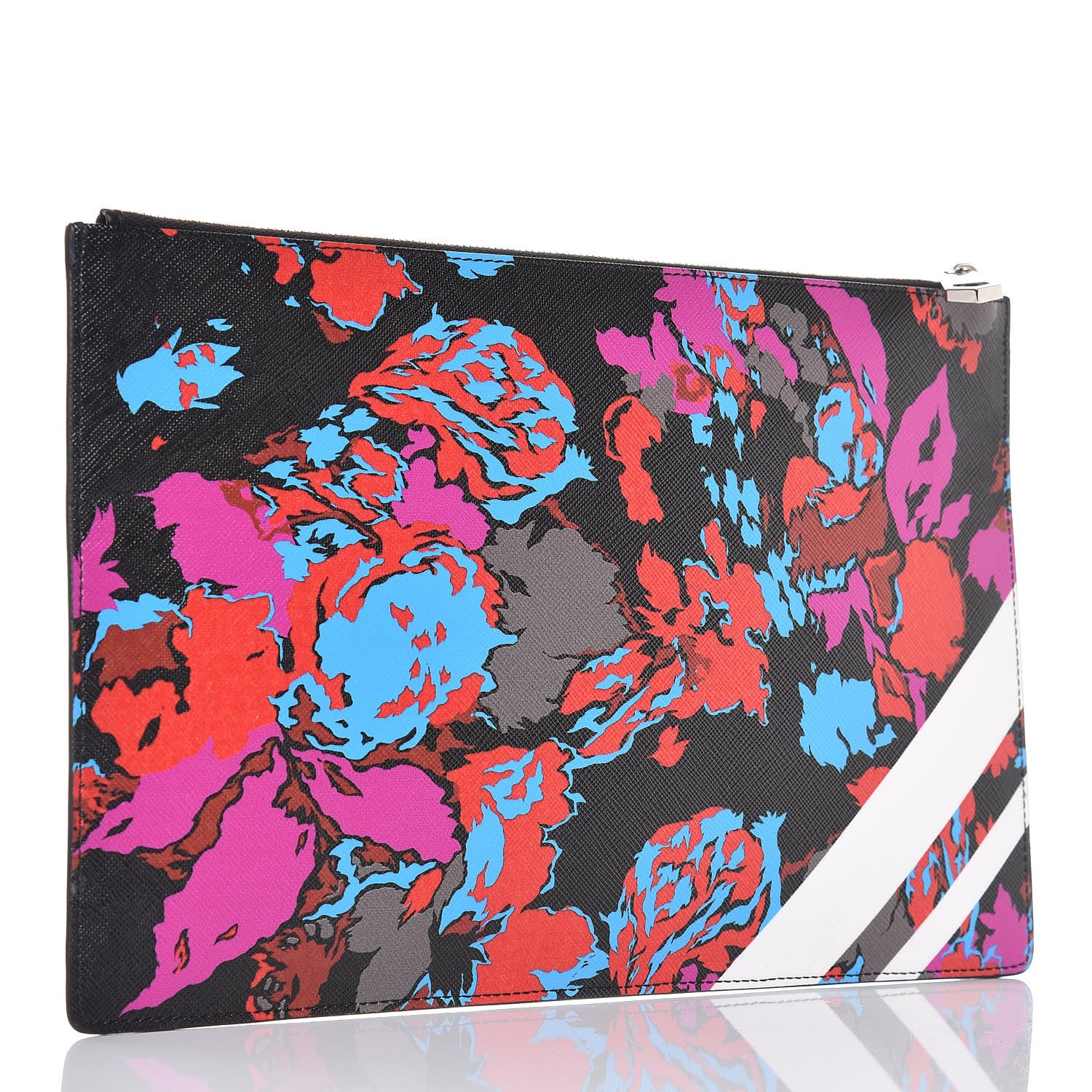 Givenchy Coated Canvas Floral Print Zip Pouch Multicolor 3 of 7