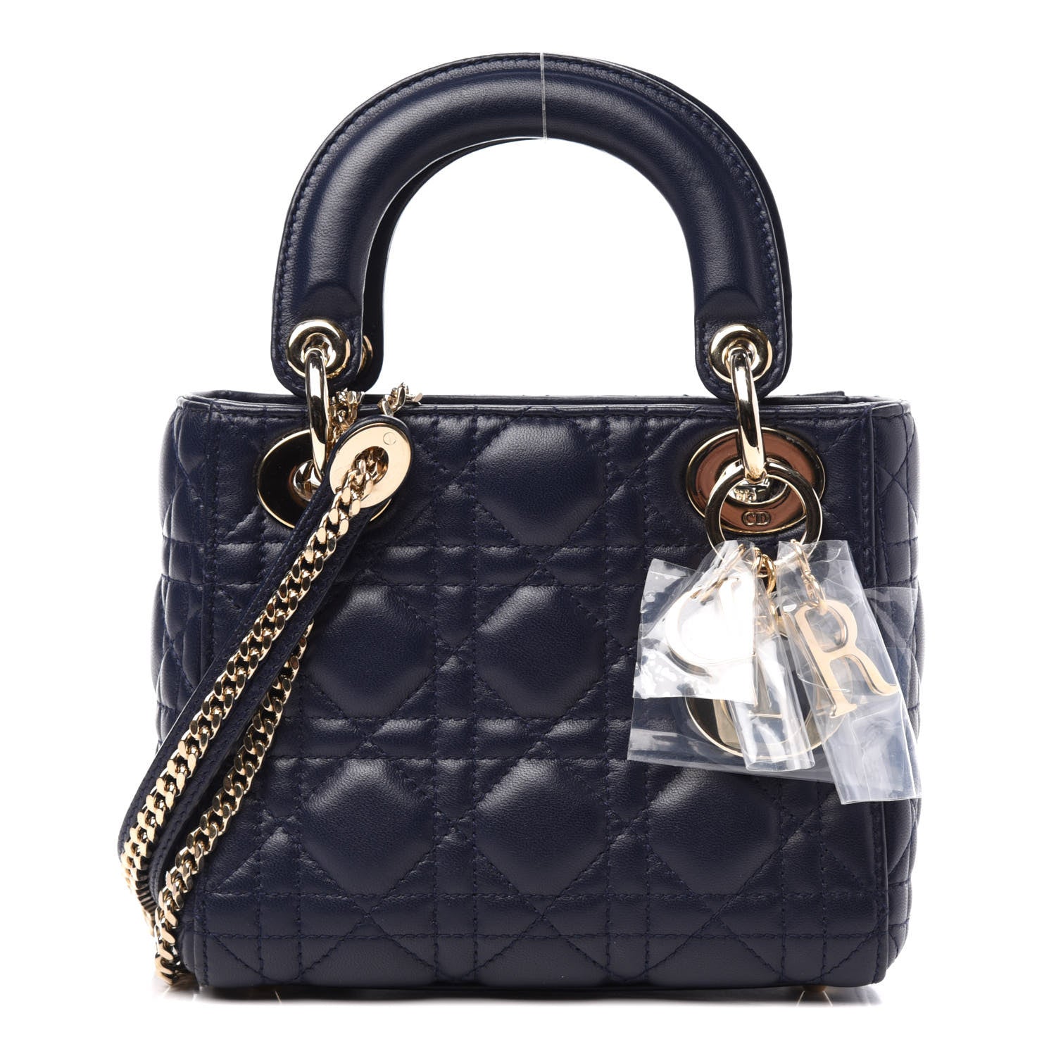 Christian Dior Lambskin Cannage Mini Lady Dior Navy Blue 1 of 11