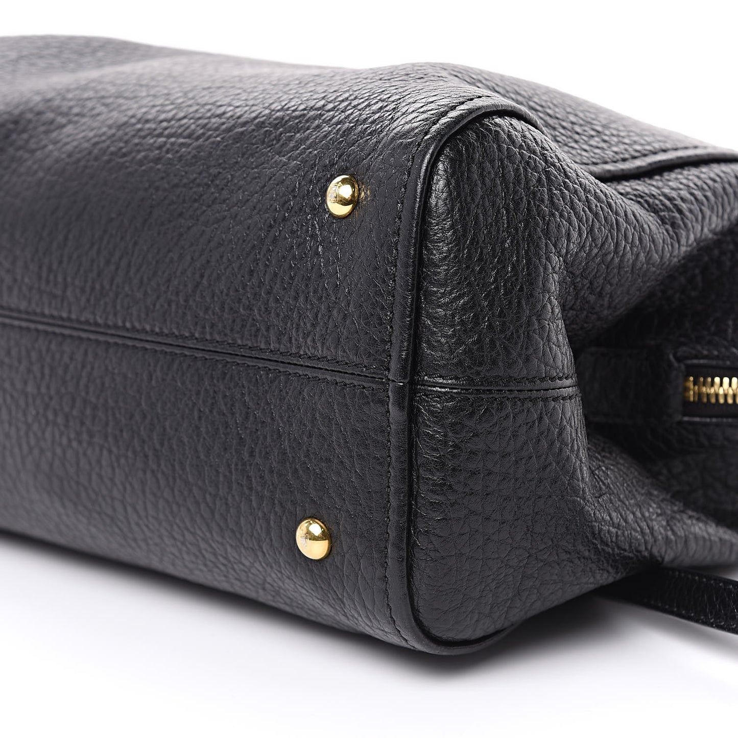 Pebbled Calfskin Small Chameleon Tote Black
