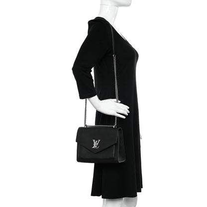Louis Vuitton Soft Calfskin Mylockme Chain Bag BB Black 2 of 11
