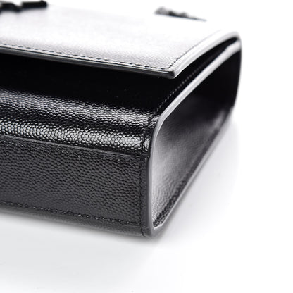 Saint Laurent Grain De Poudre Small Monogram Kate Satchel Black 6 of 9