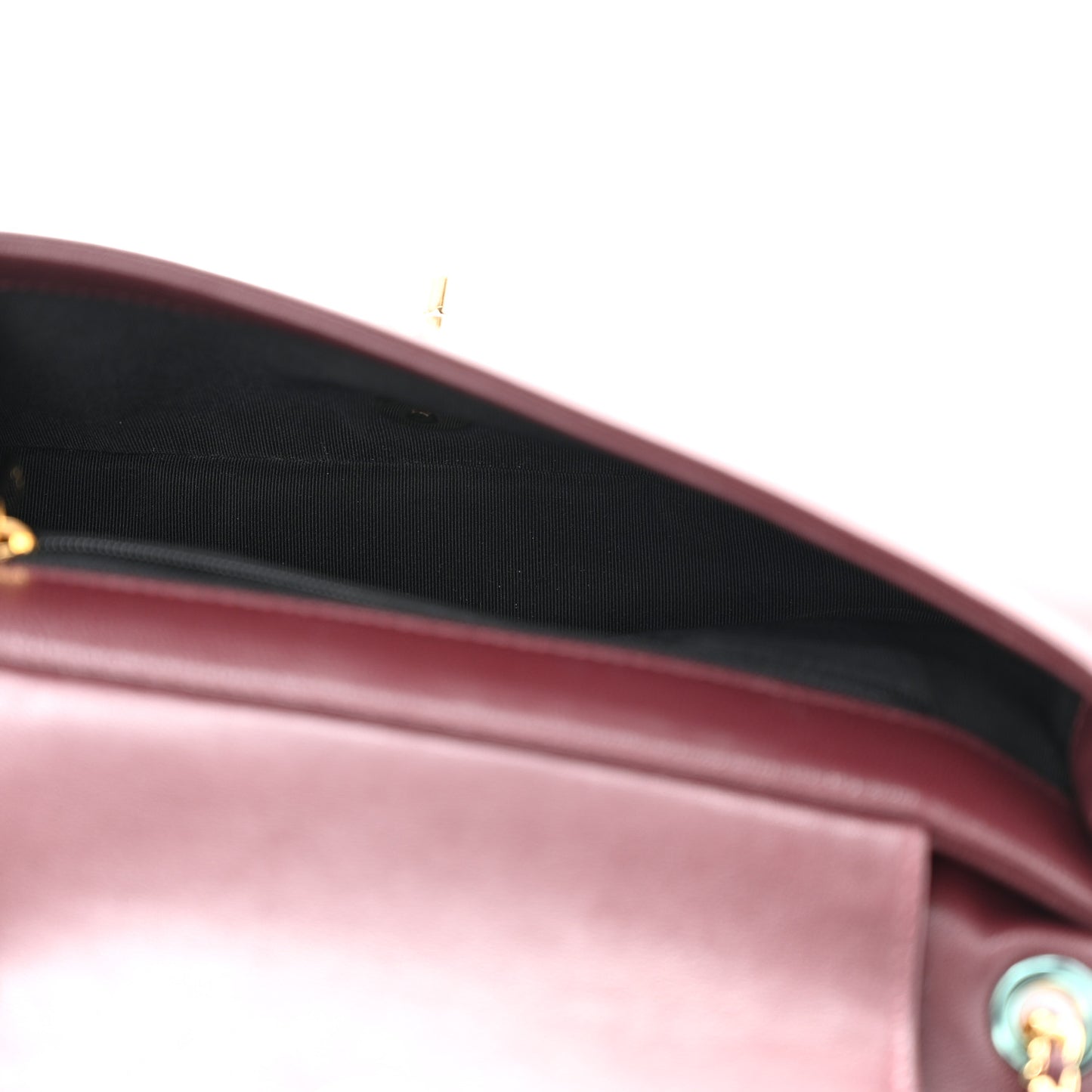 Sheepskin Quilted Vintage Mademoiselle Flap Dark Red