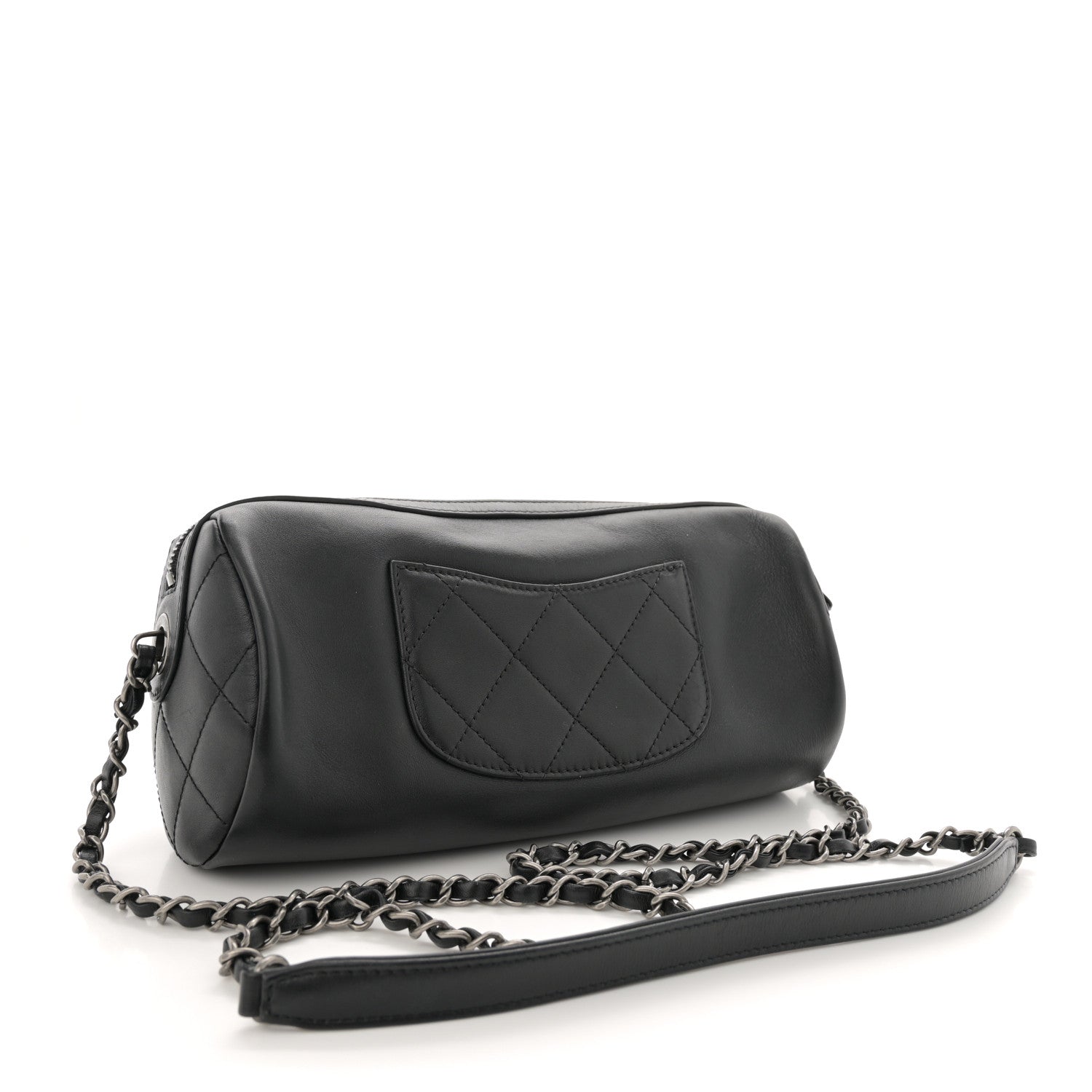 Chanel Calfskin Chain 20s Signature Bowling Bag Black 4 of 11
