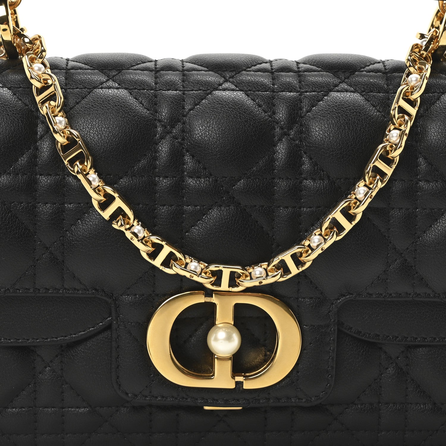 Christian Dior Calfskin Cannage Small Dior Jolie Top Handle Black 8 of 11