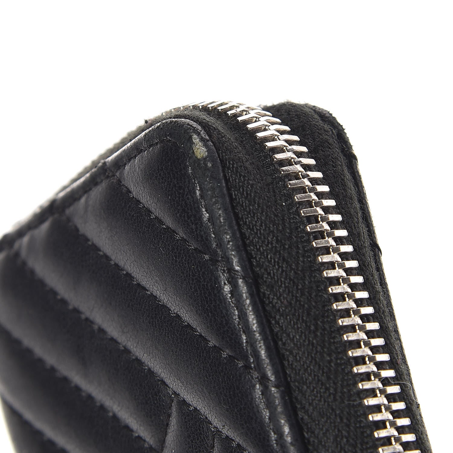 Chanel Lambskin Quilted Crossing Zip Around Coin Purse Black 8 of 9