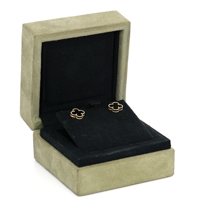 Van Cleef & Arpels 18K Yellow Gold Black Onyx Sweet Alhambra Earrings 7 of 7