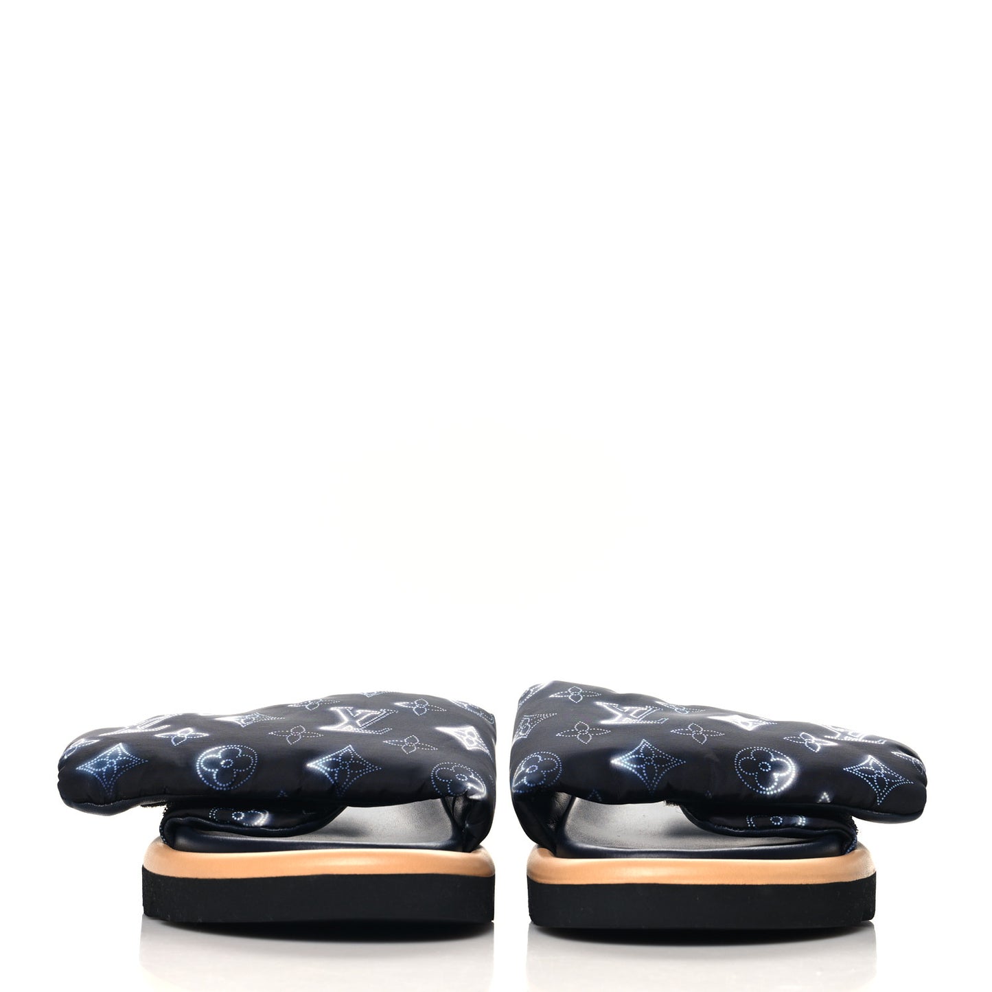Nylon Monogram Womens Pool Pillow Comfort Mules 39 Navy Blue
