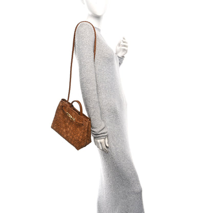 Bottega Veneta Suede Intrecciato Small Andiamo Shoulder Bag Amber 2 of 10
