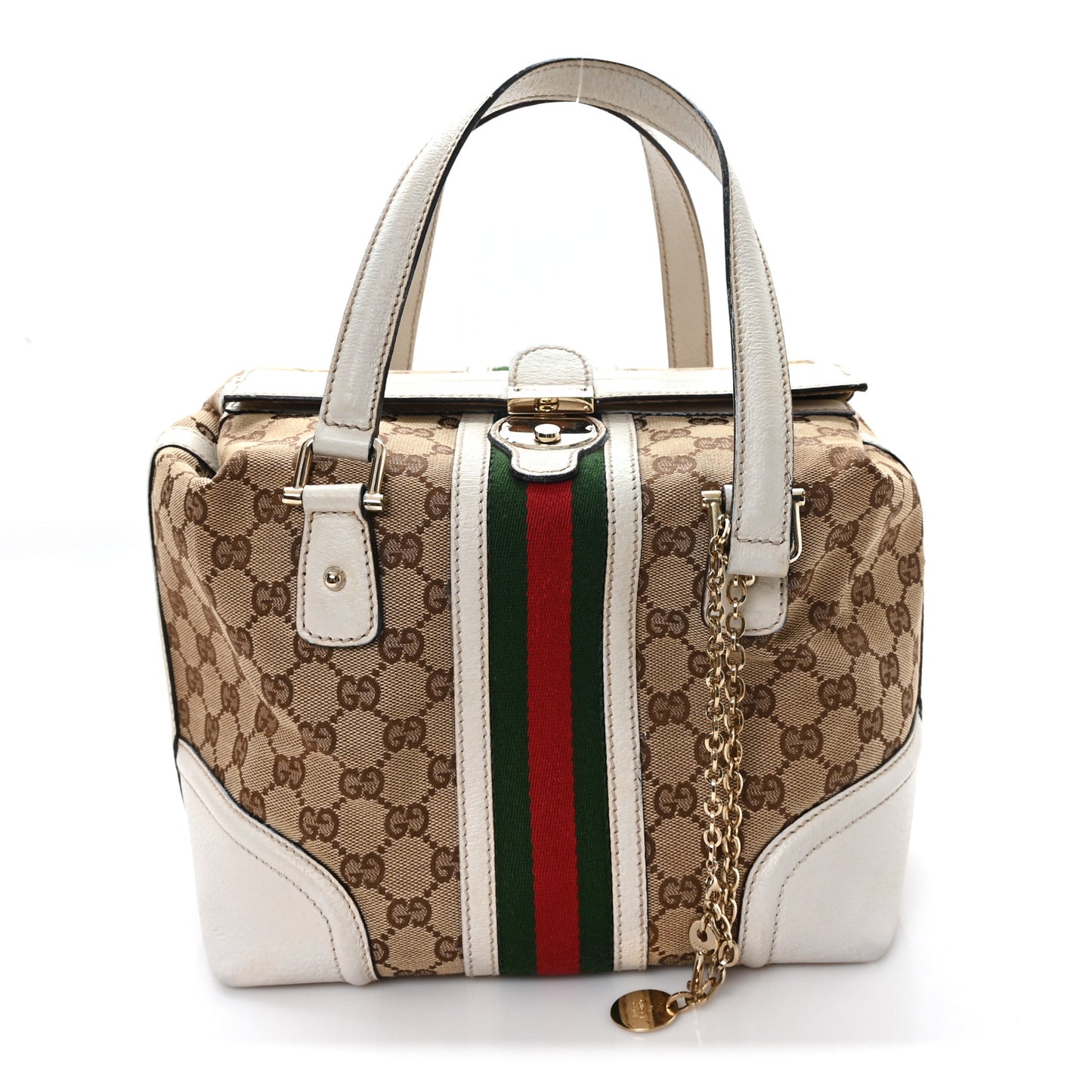 Monogram Web Treasure Boston Tote Off White