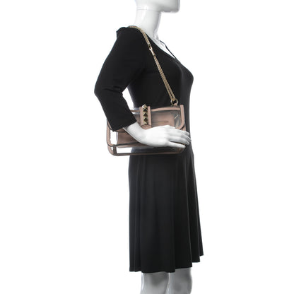 Valentino Garavani PVC Nappa Naked Medium Glam Lock Rockstud Flap Poudre 3 of 9