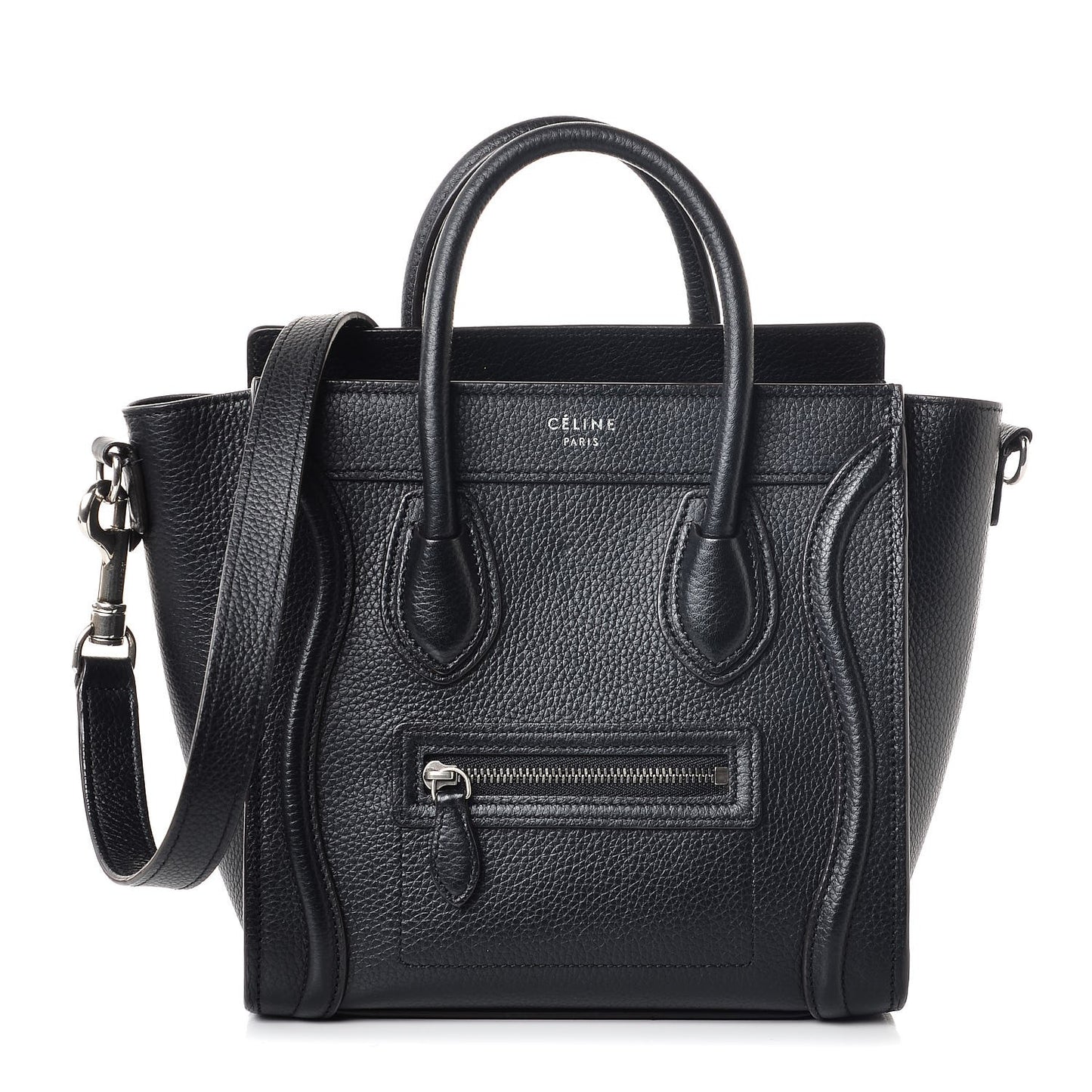 Drummed Calfskin Nano Luggage Black
