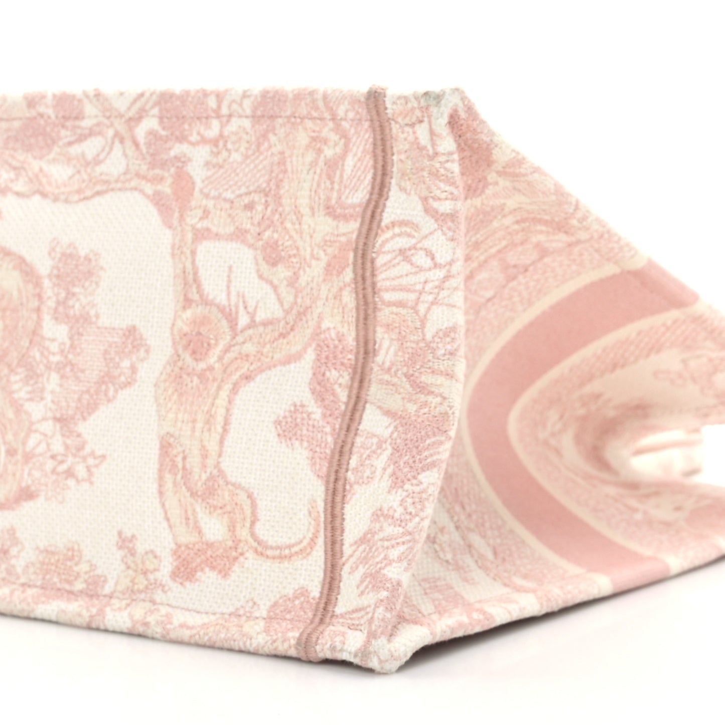 Canvas Embroidered Medium Dioriviera Toile De Jouy Book Tote Rose