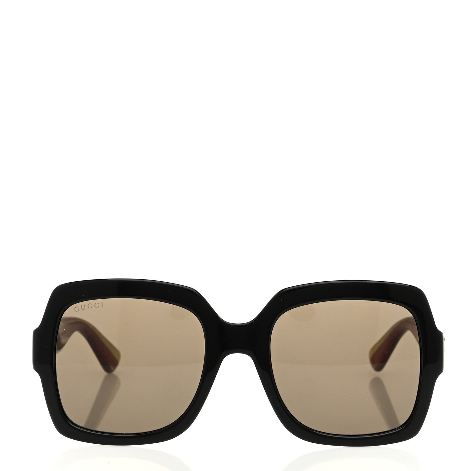 Gucci Acetate Square Frame Web Glitter Sunglasses GG0036SN Black Green 2 of 8