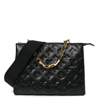 Louis Vuitton Lambskin Embossed Monogram Coussin PM Black 1 of 7