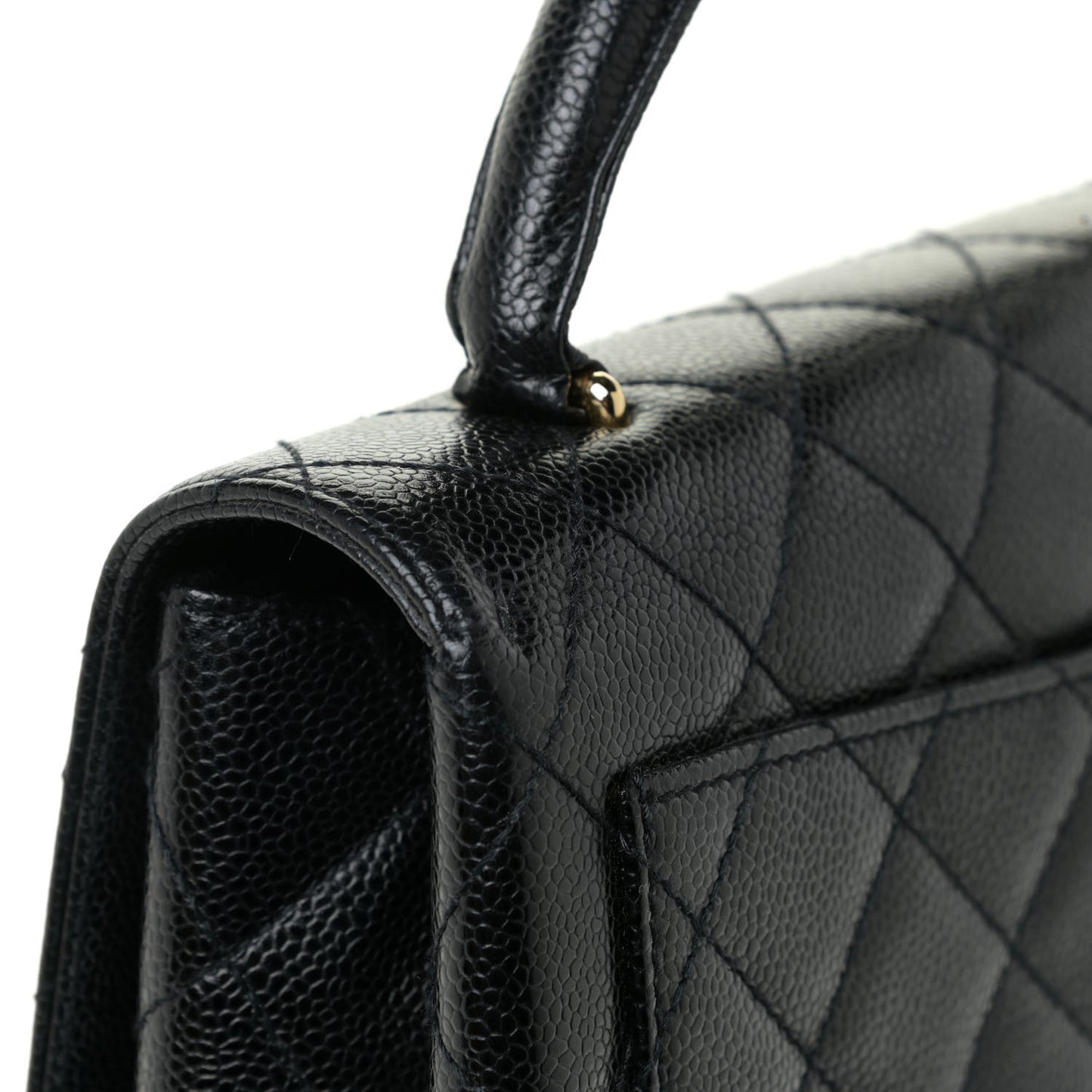 Caviar Quilted Jumbo Kelly Flap Black