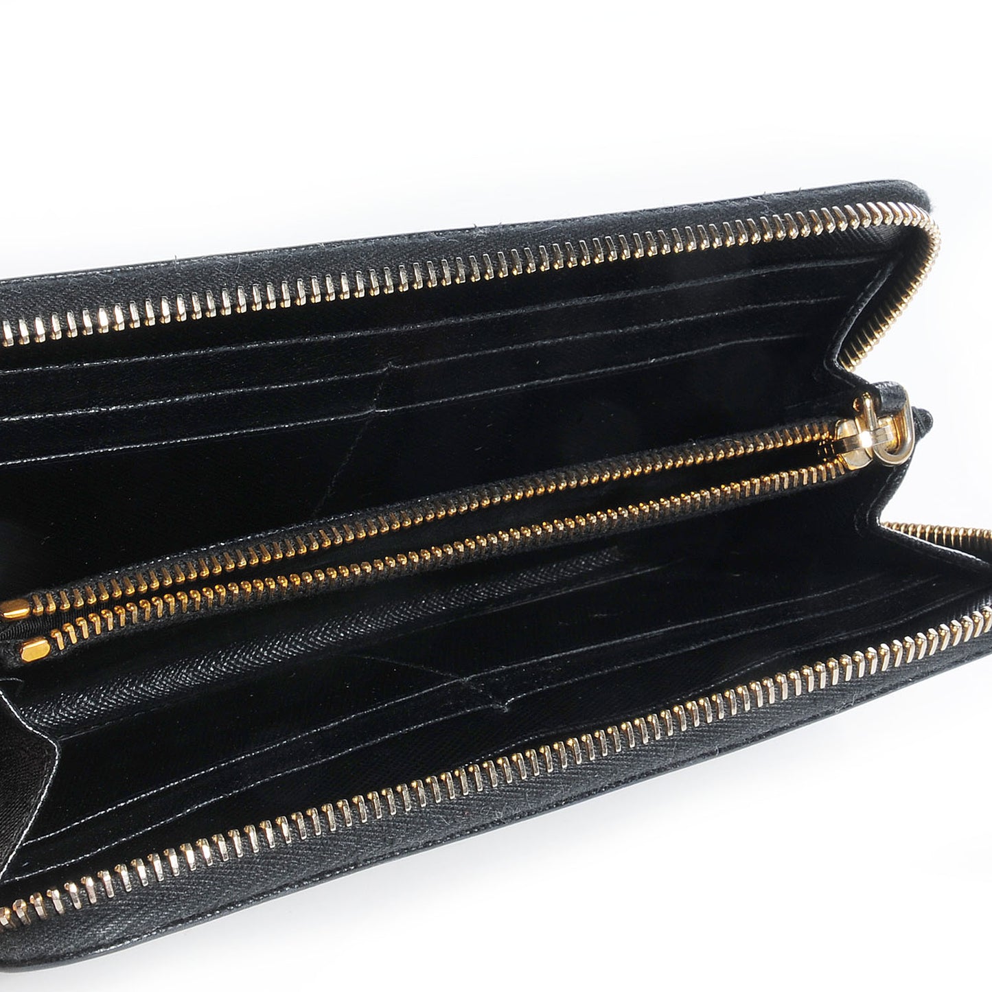 Saffiano Zip Around Wallet Nero Black