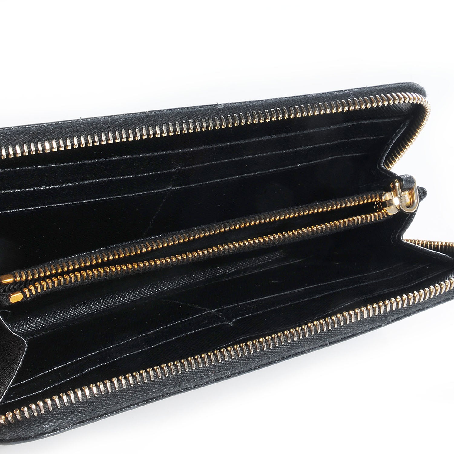 Prada Saffiano Zip Around Wallet Nero Black 5 of 9