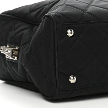 Prada Nylon Tessuto Impuntu Quilted Large Shoulder Bag Black 10 of 12