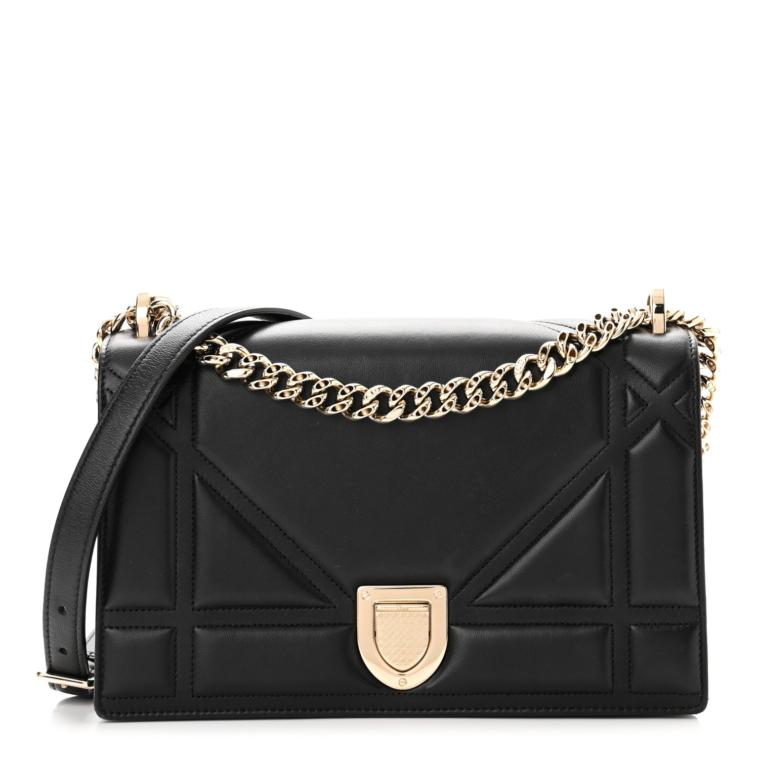Christian Dior Lambskin Medium Diorama Flap Bag Black 1 of 10